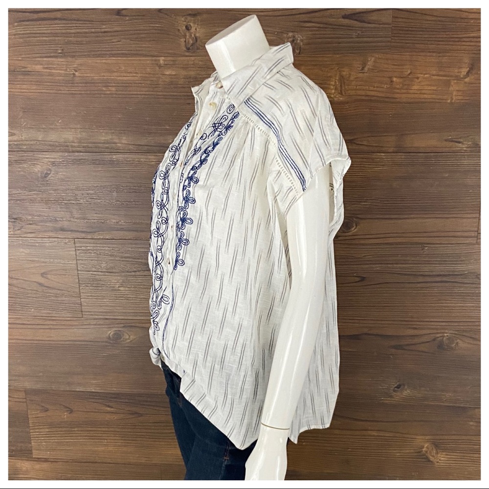 NWT Pilcro Embroidered Surf Blouse - Picture 5 of 7